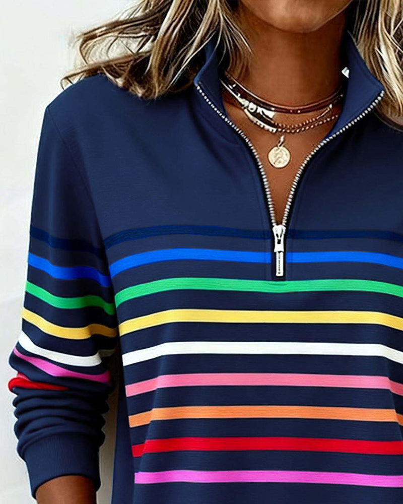 Maëlys | Farverig sweatshirt med lynlås