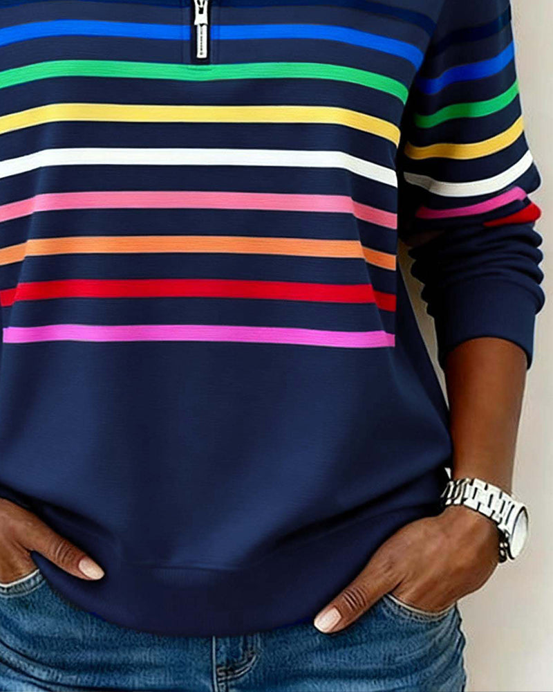 Maëlys | Farverig sweatshirt med lynlås