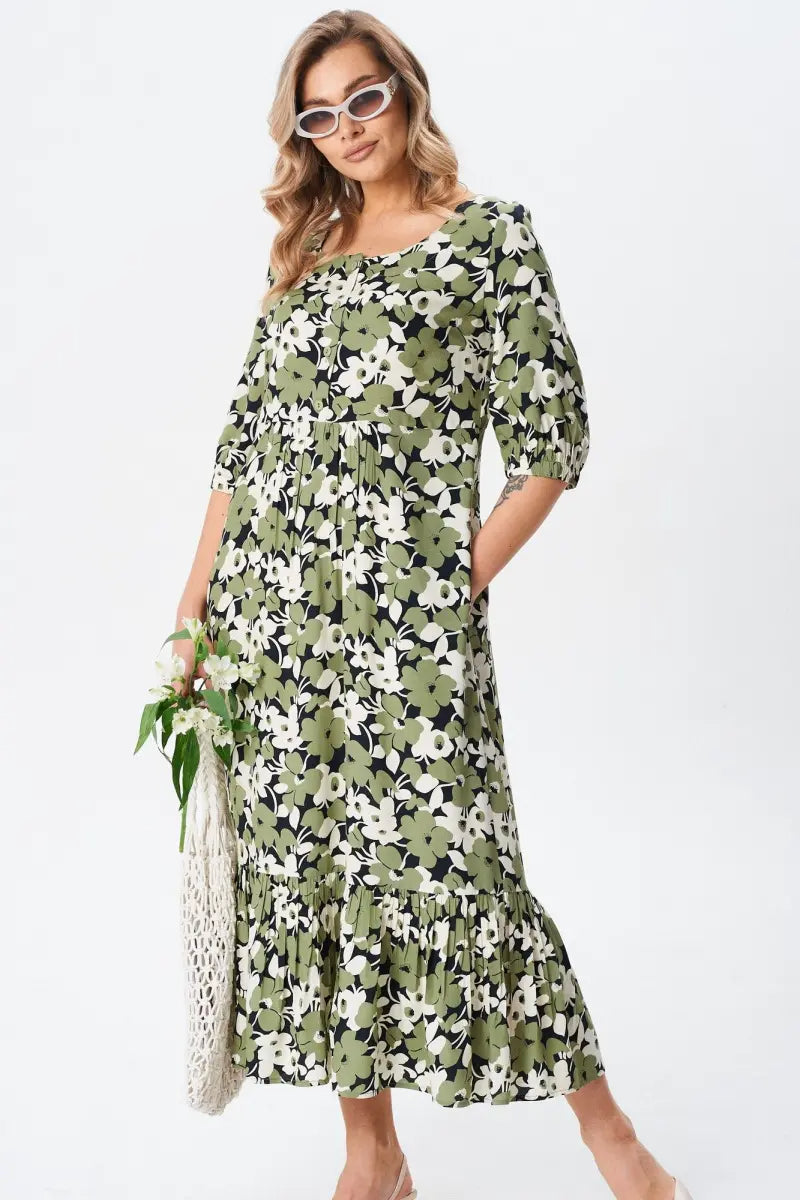 Hélène | Blomstret midikjole