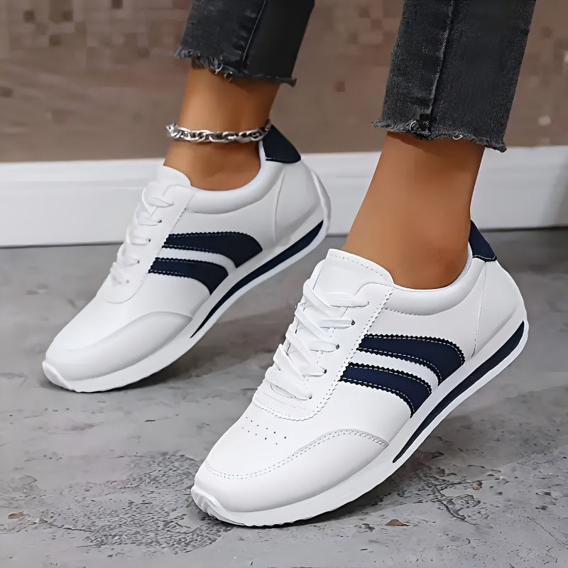Lisa | Hvide sneakers med kontraststriber