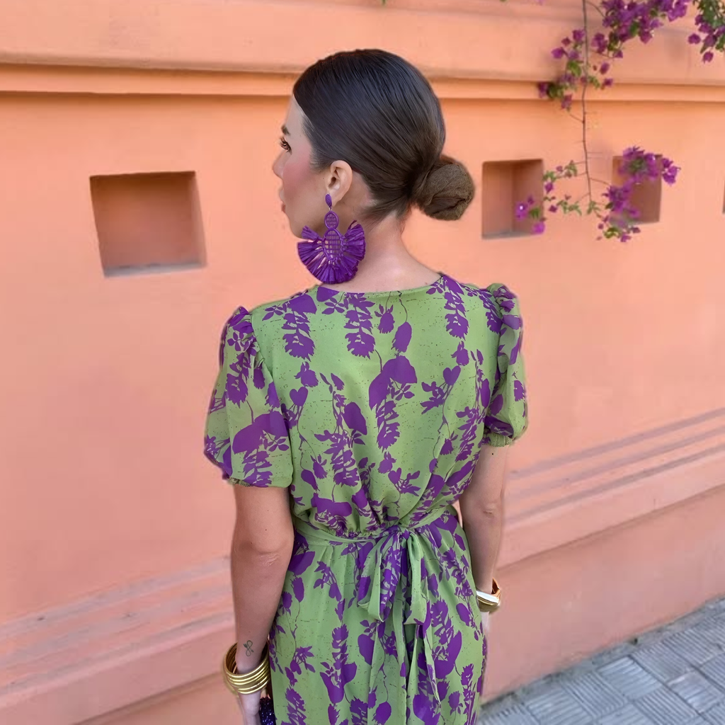 Léana | Mønstret midikjole