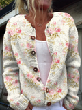 Chloé | Elfenbensfarvet cardigan med blomster