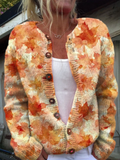Louise | Cardigan med efterårsblade