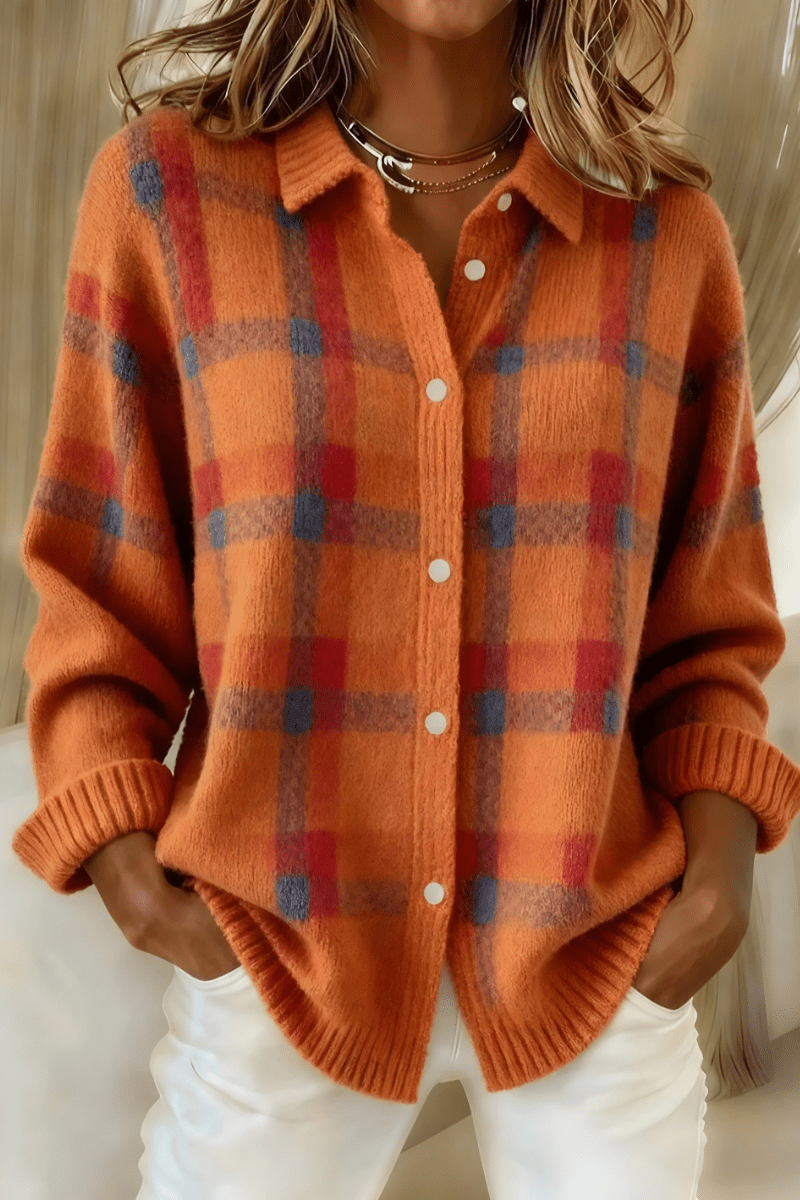 Margot | Blød cardigan med tern