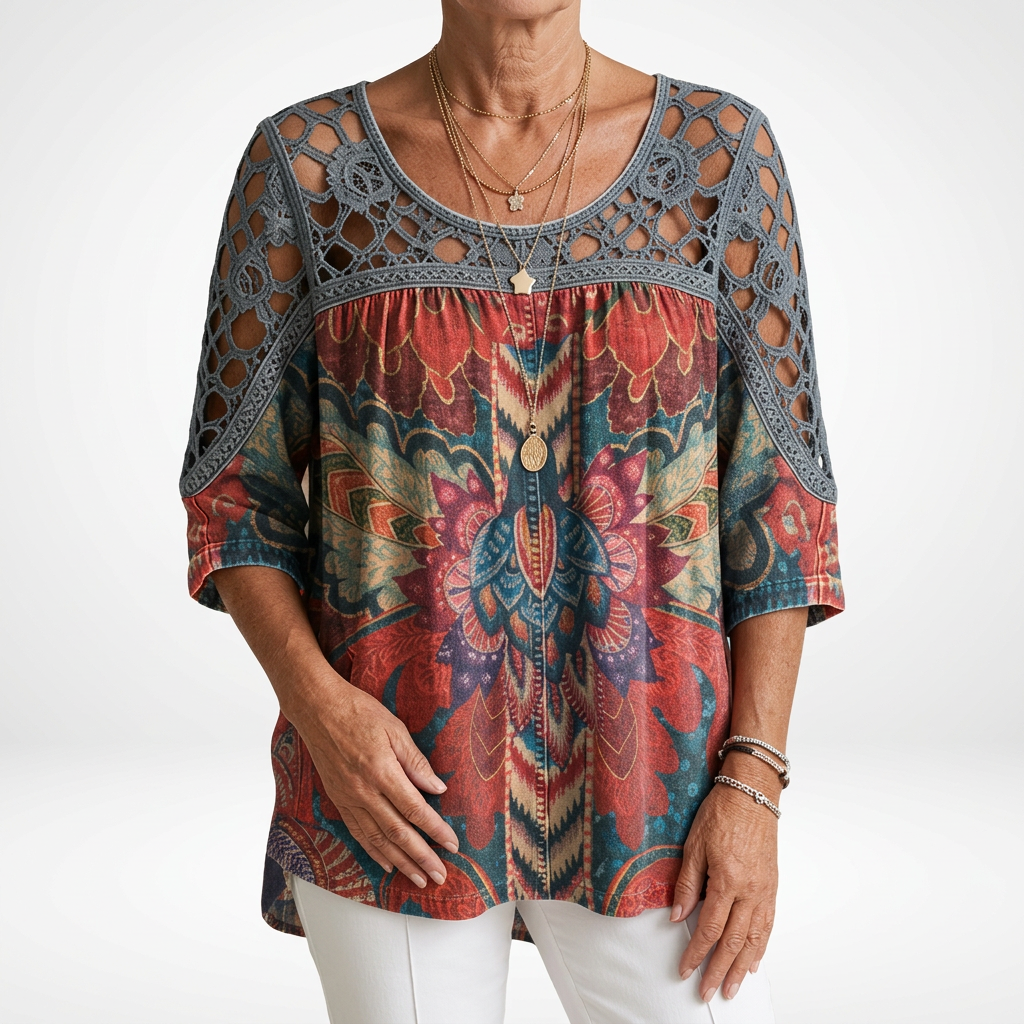 Zénaïde | Bohemebluse med etnisk print