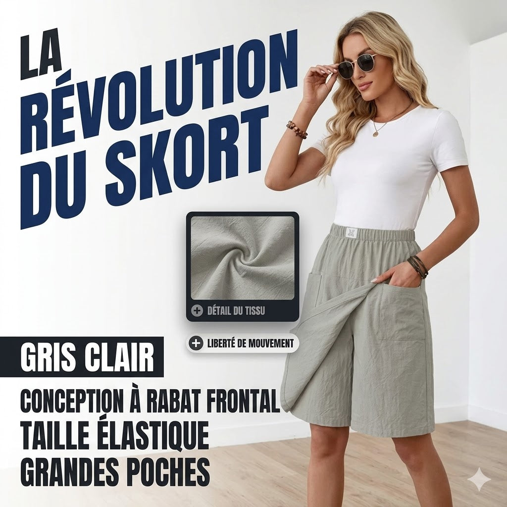 Romy | Slå-om-nederdelshorts med lommer