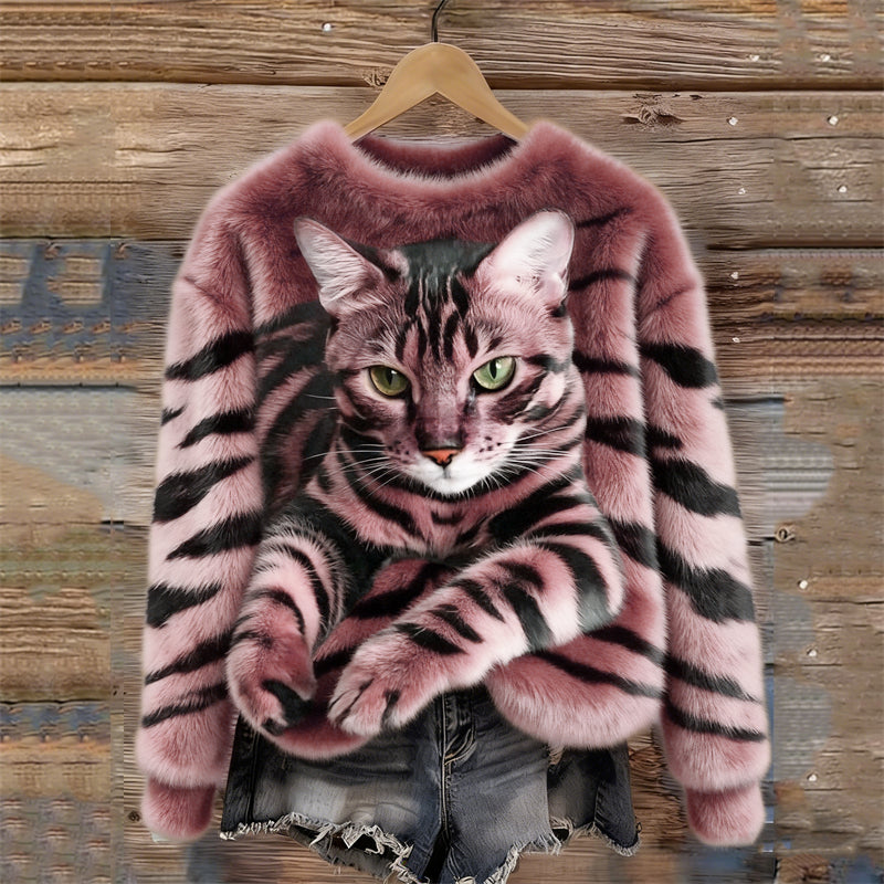 Marie | Blød sweater med kattemotiv