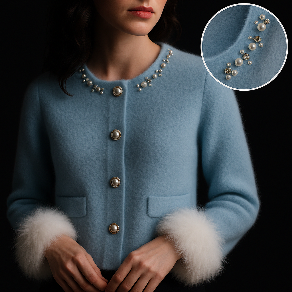 Amandine | Blød cardigan med perler