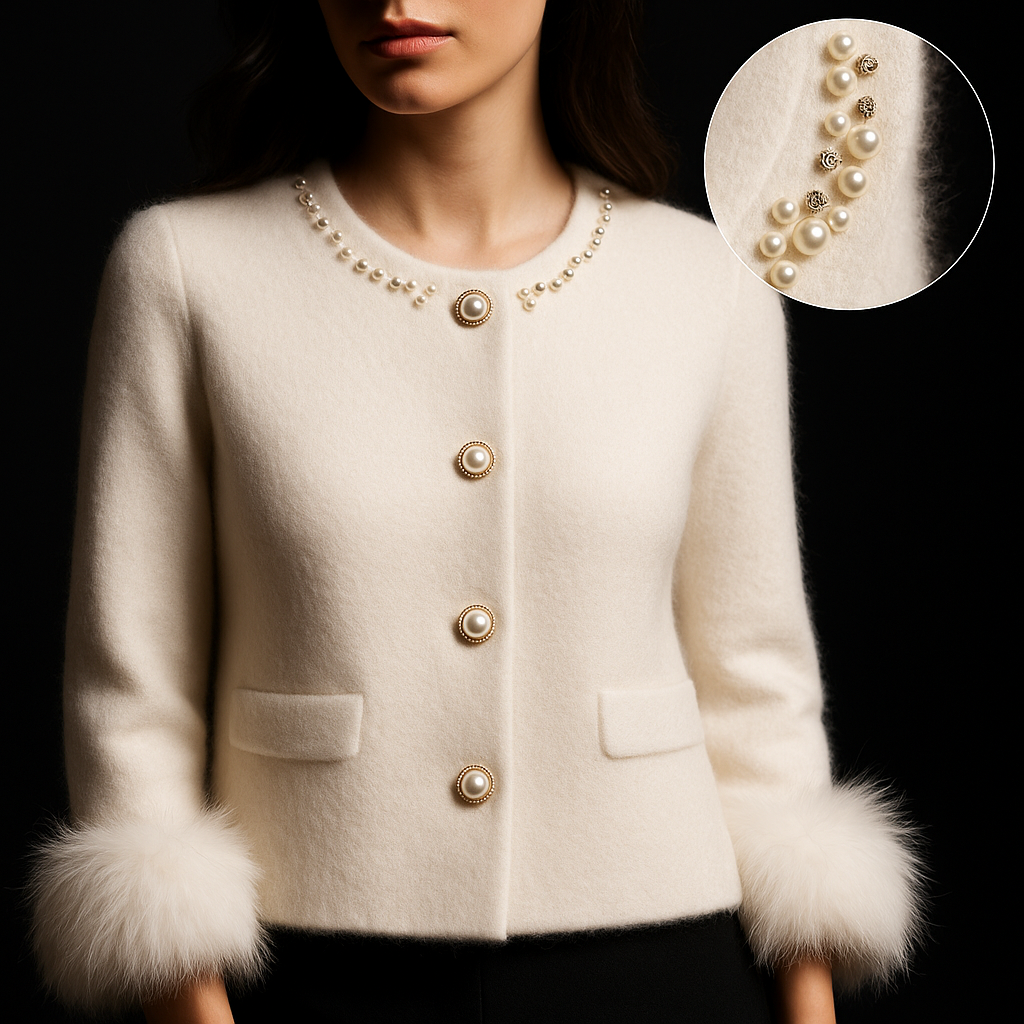 Amandine | Blød cardigan med perler