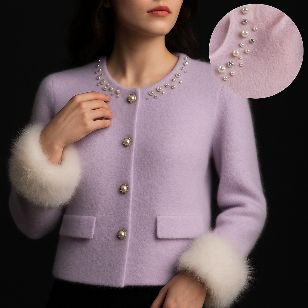 Amandine | Blød cardigan med perler