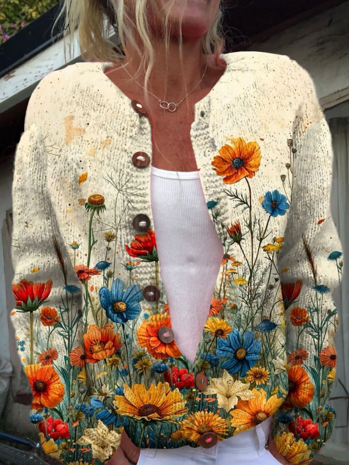 Valentine | Cardigan med vilde blomster