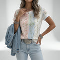 Mélisande | T-shirt med tofarvet blomsterprint