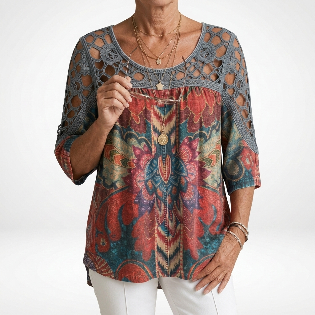 Zénaïde | Bohemebluse med etnisk print