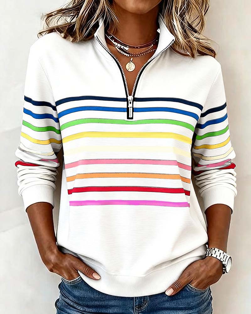 Maëlys | Farverig sweatshirt med lynlås