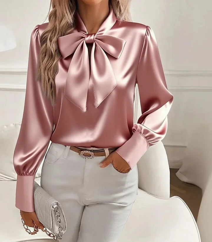 Élodine | Satinbluse med lange ærmer