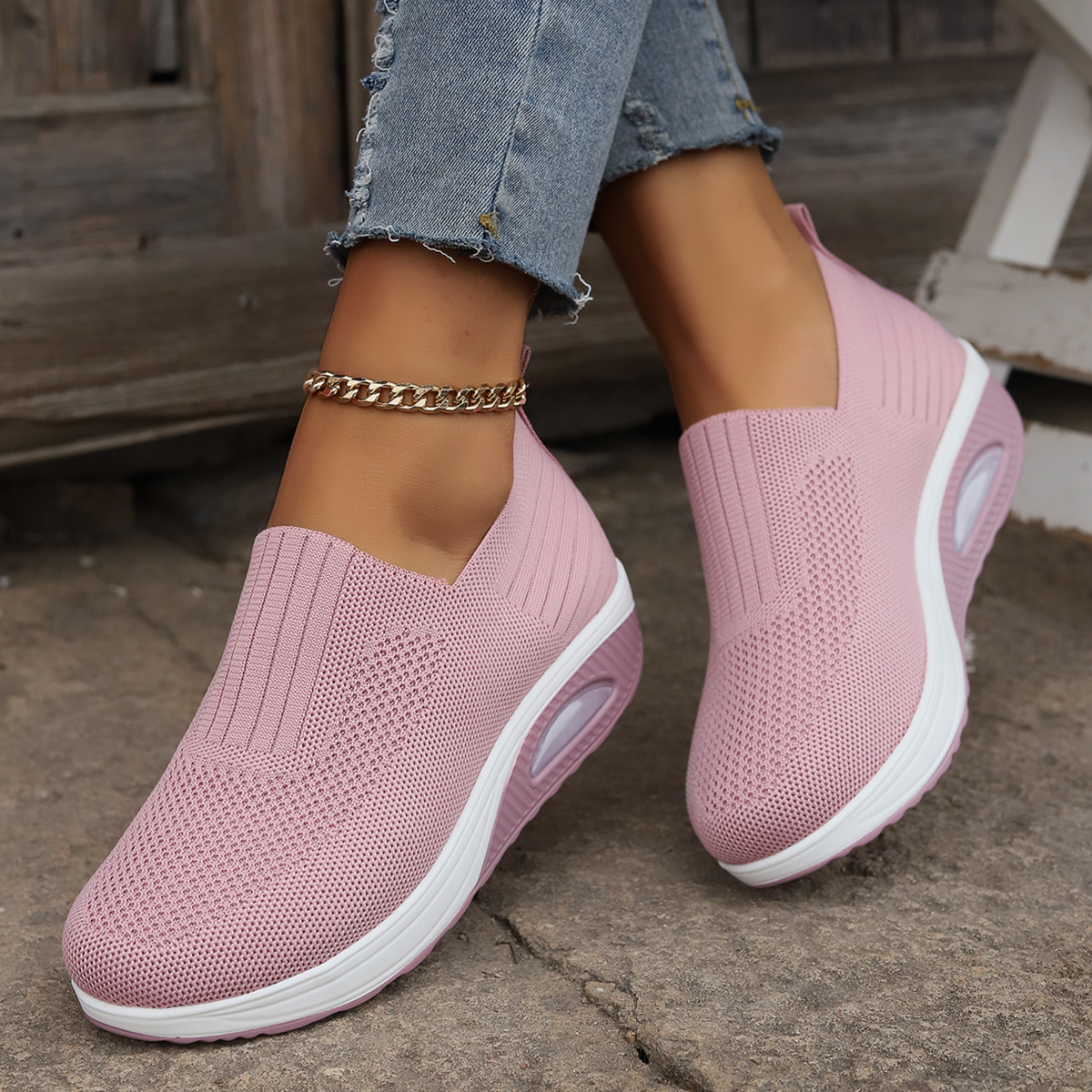 Laurence | Slip-on-sneakers med kilehæl