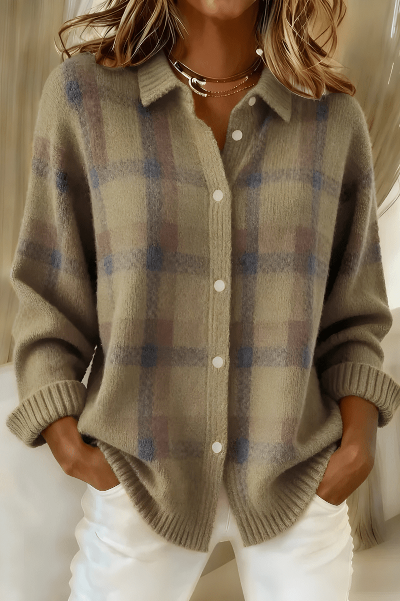 Margot | Blød cardigan med tern