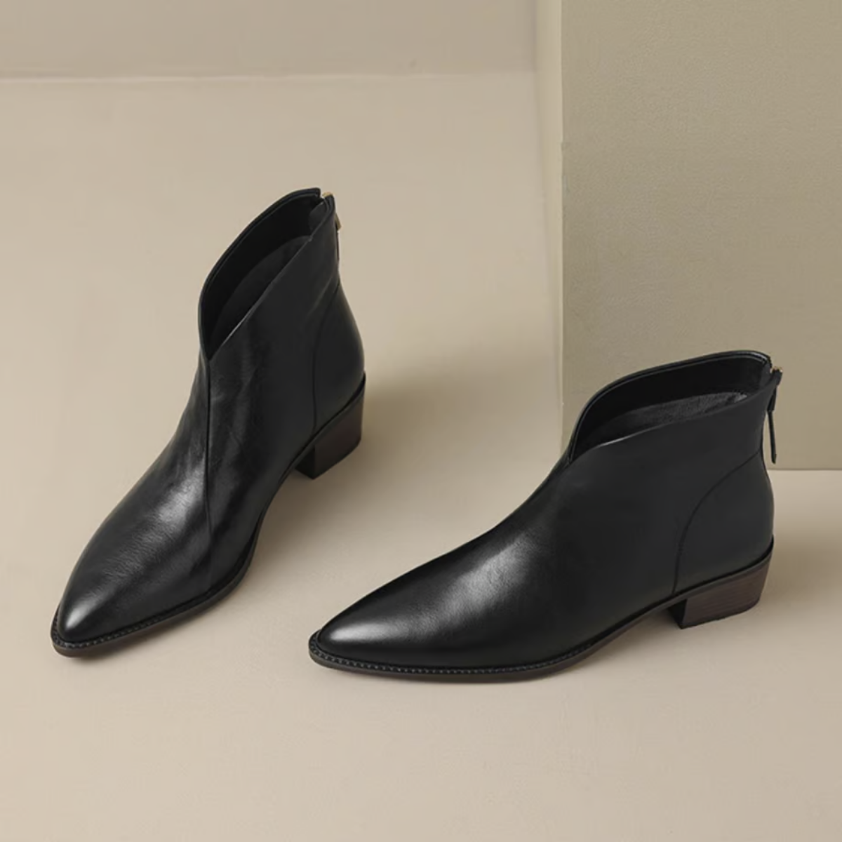 Henriette | Elegante støvletter med lav hæl