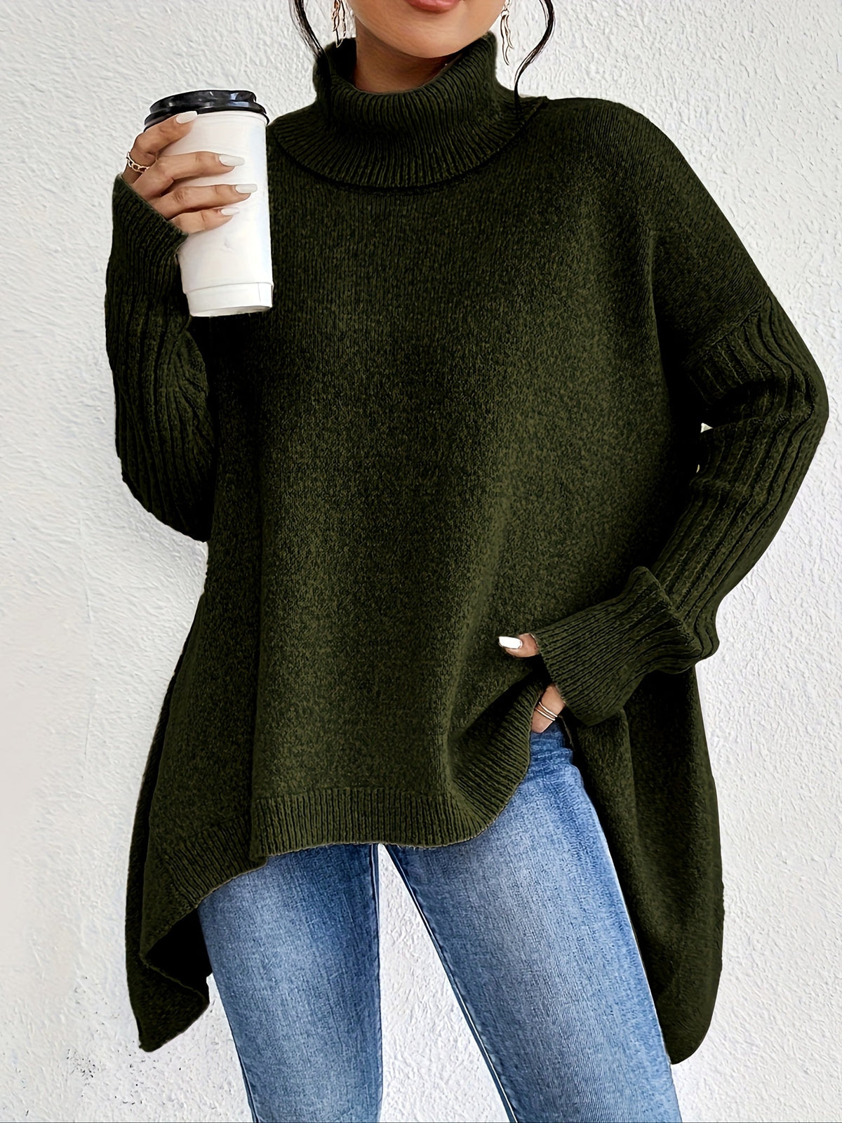 Léna | Oversized sweater med høj hals