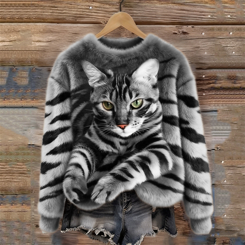 Marie | Blød sweater med kattemotiv