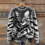 Marie | Blød sweater med kattemotiv