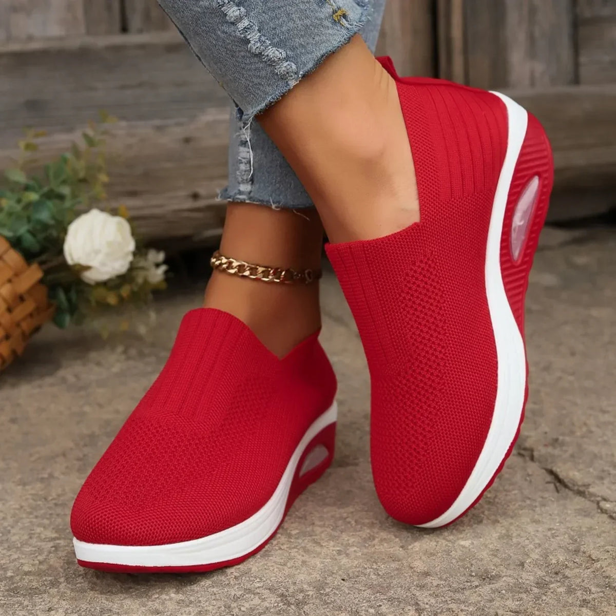 Laurence | Slip-on-sneakers med kilehæl