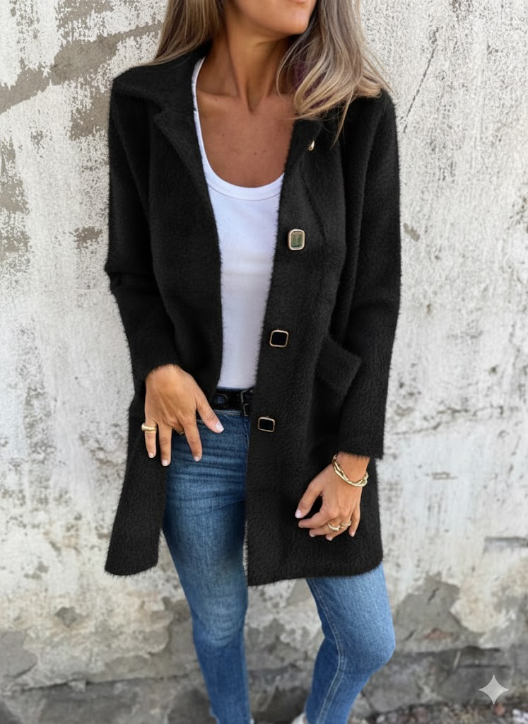 Marjorie | Lang jakke med reverskrave