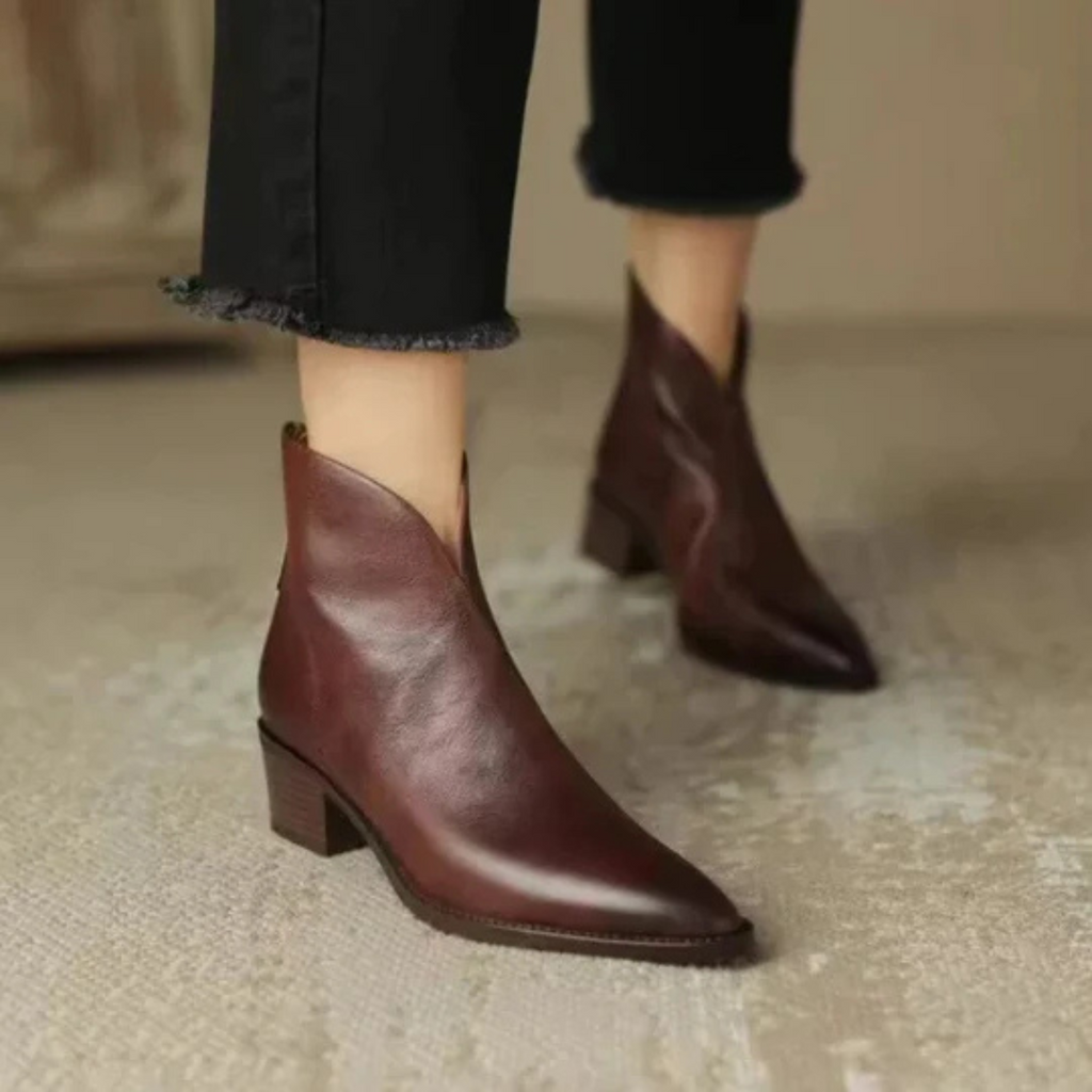 Henriette | Elegante støvletter med lav hæl