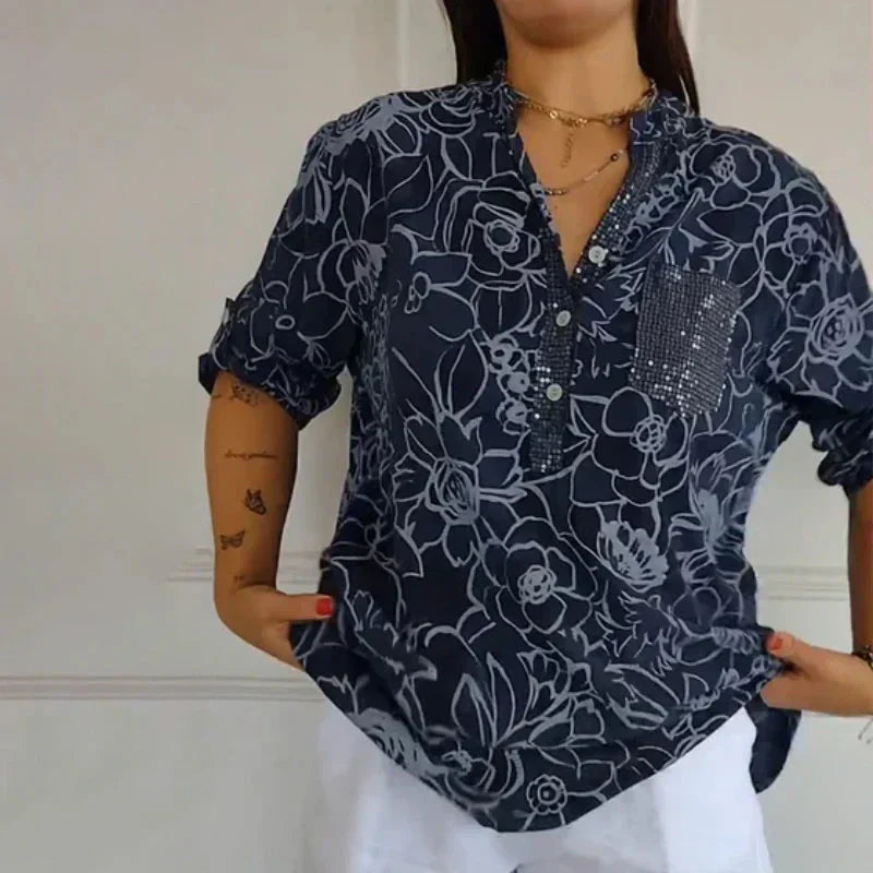 Coralie | Bluse med elegant print