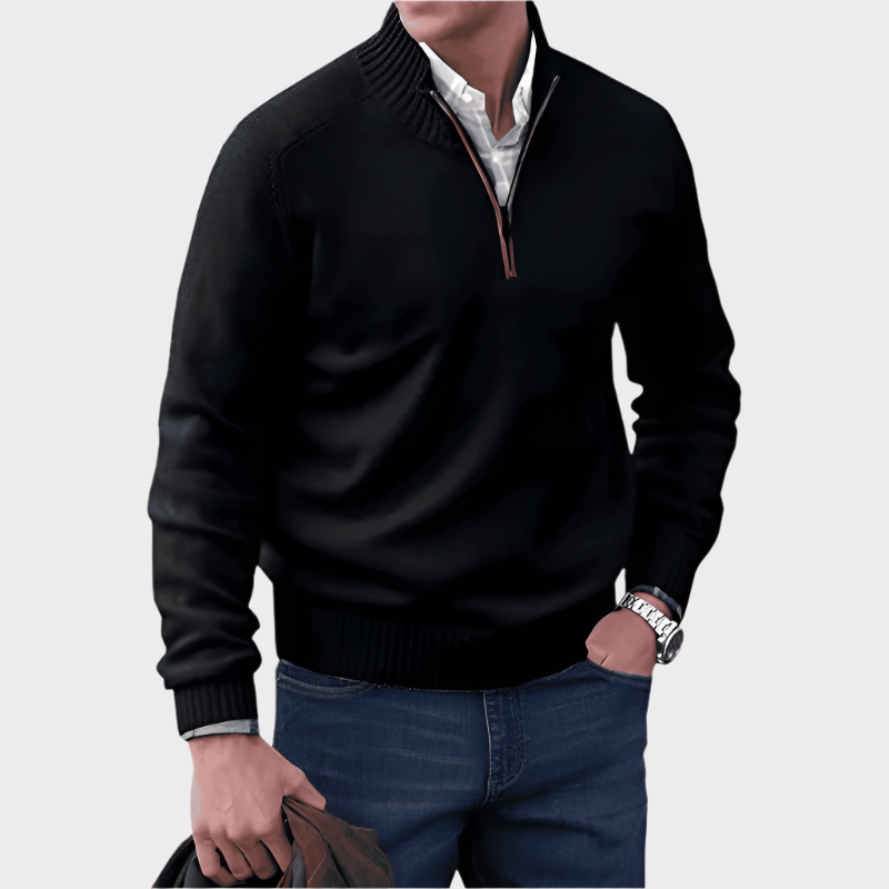 Thibault | Elegant pullover med lynlås
