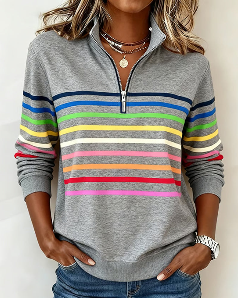 Maëlys | Farverig sweatshirt med lynlås