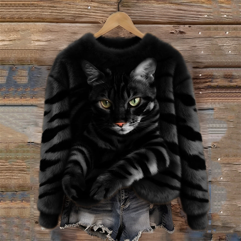 Marie | Blød sweater med kattemotiv