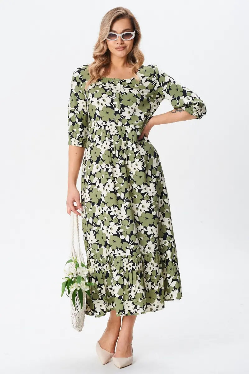 Hélène | Blomstret midikjole
