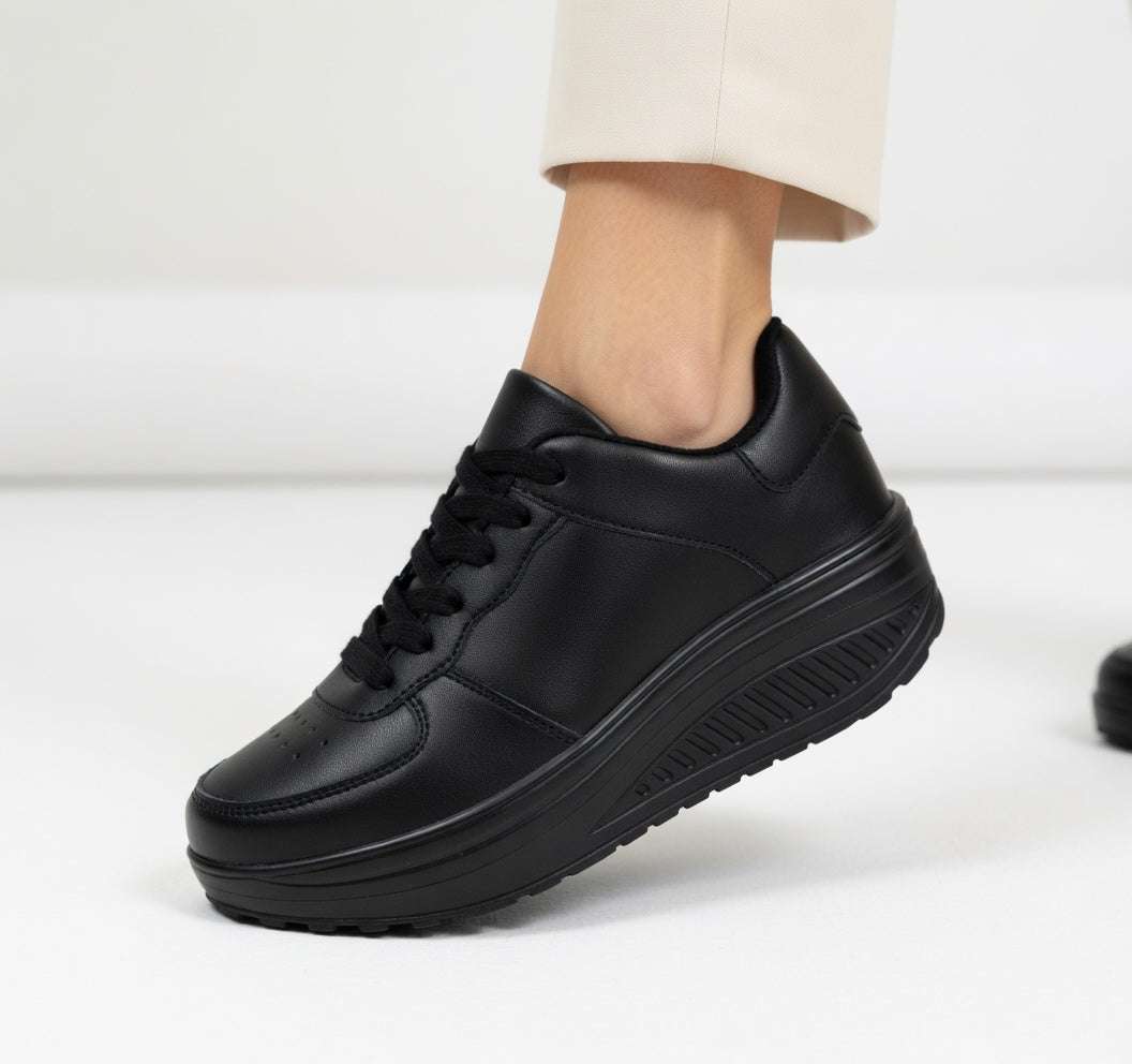 Aude | Sneakers med kilehæl i læder