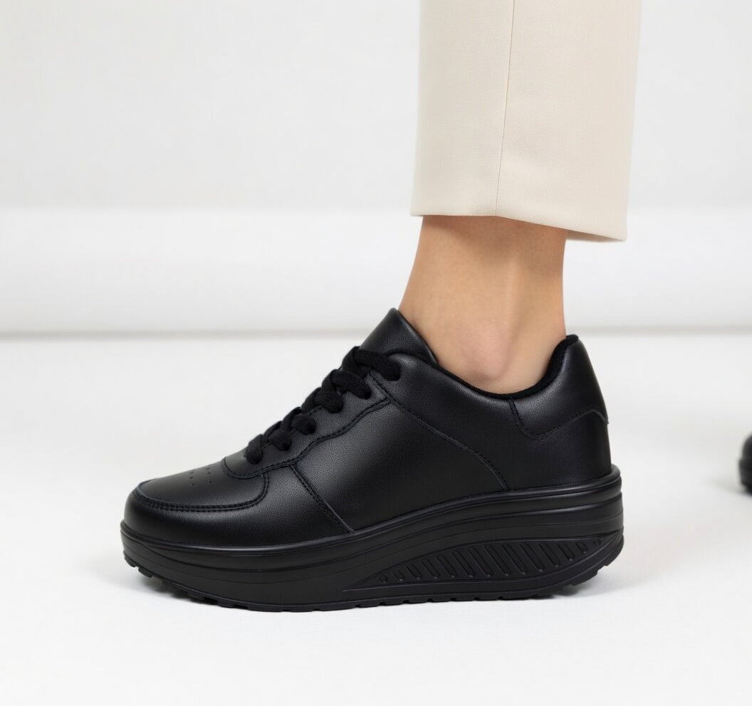 Aude | Sneakers med kilehæl i læder