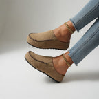 Nanette | Tofarvede loafers i ruskindslook