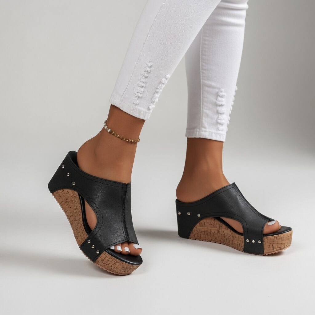 Guillemette | Platformsmules i korklook