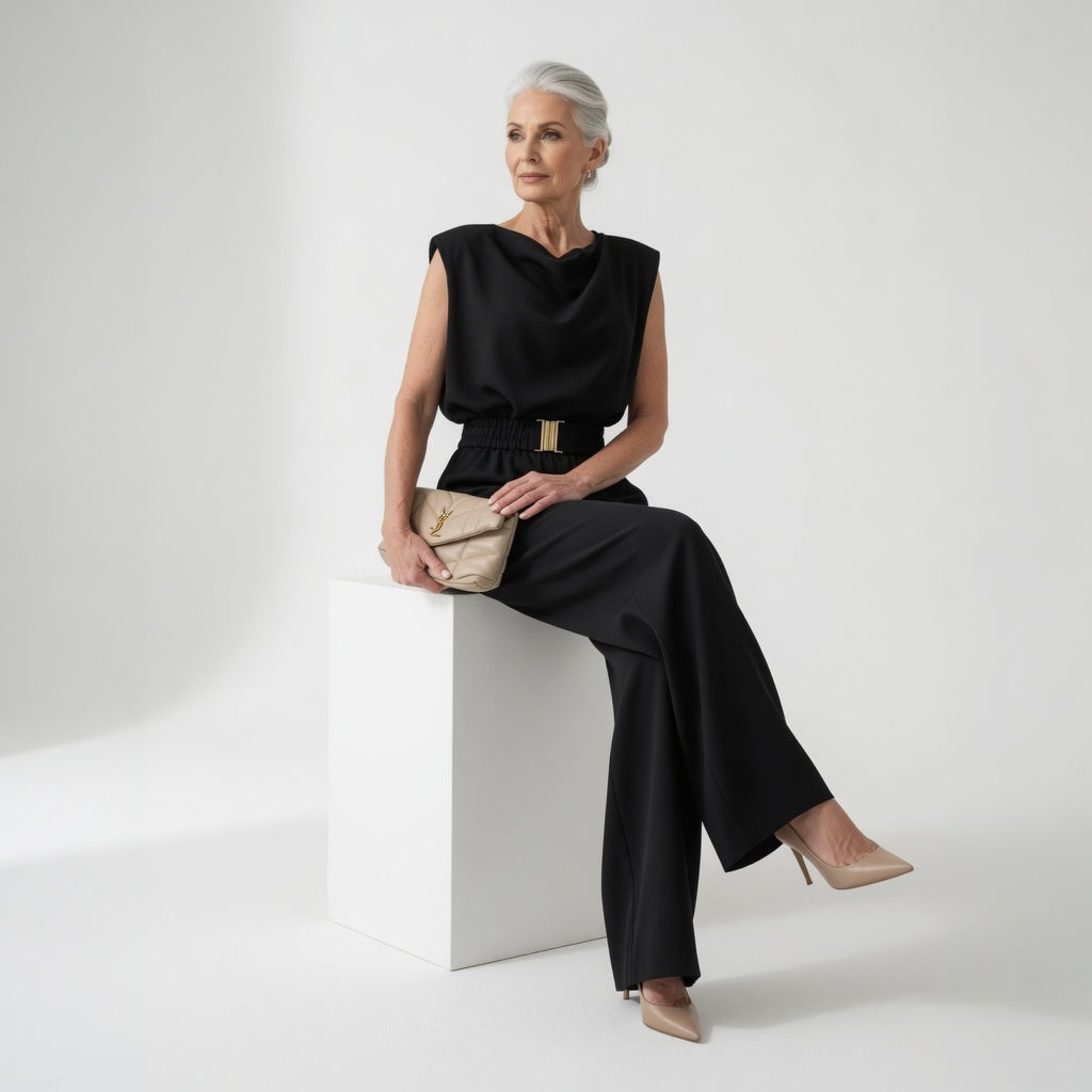 Thelma | Stretch-jumpsuit med bælte