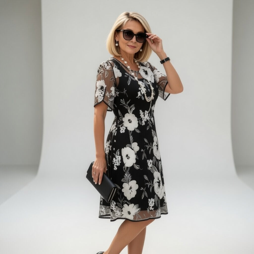 Louane | Blomstret midikjole