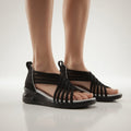 Annette | Flettede sandaler med krydsremme