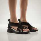 Annette | Flettede sandaler med krydsremme