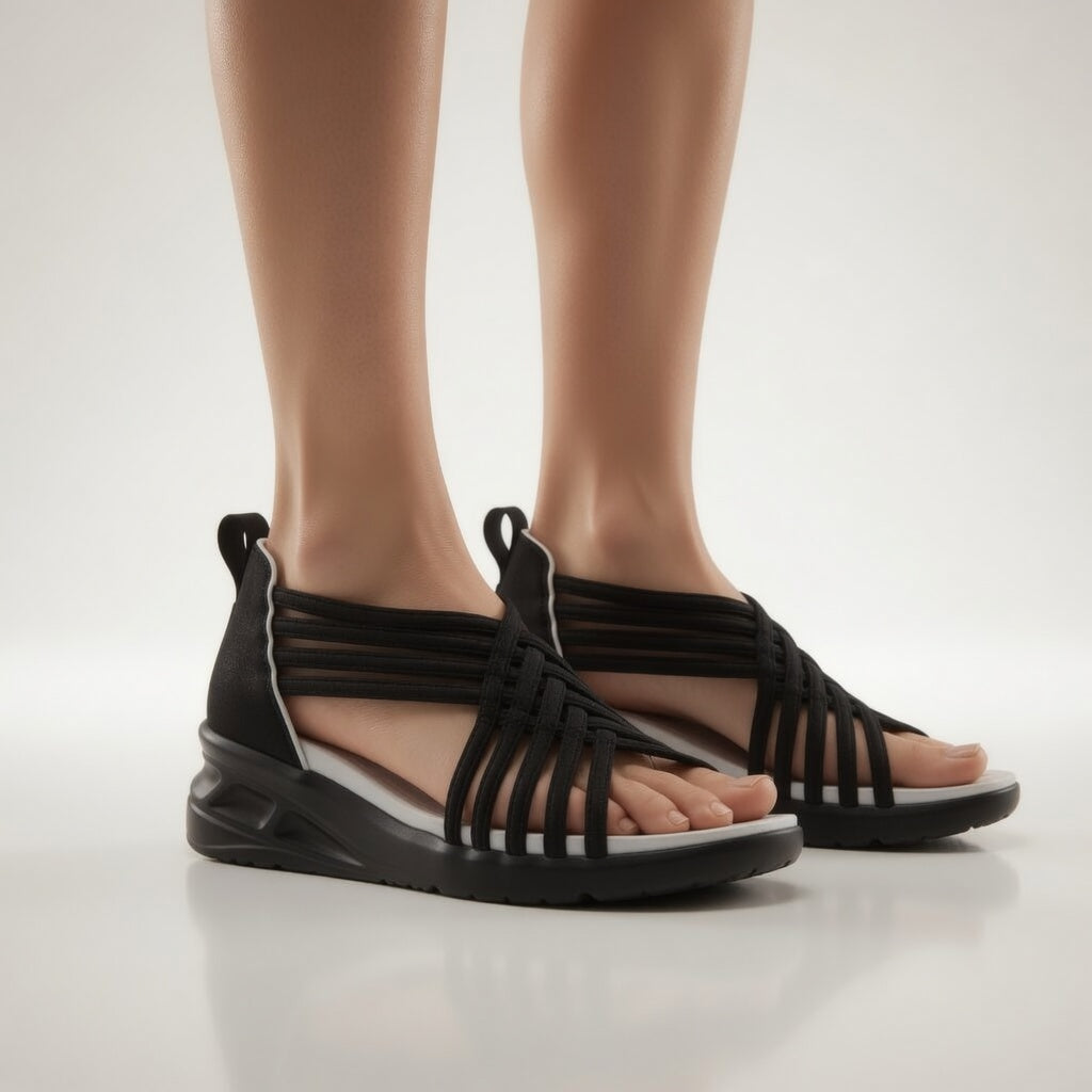 Annette | Flettede sandaler med krydsremme