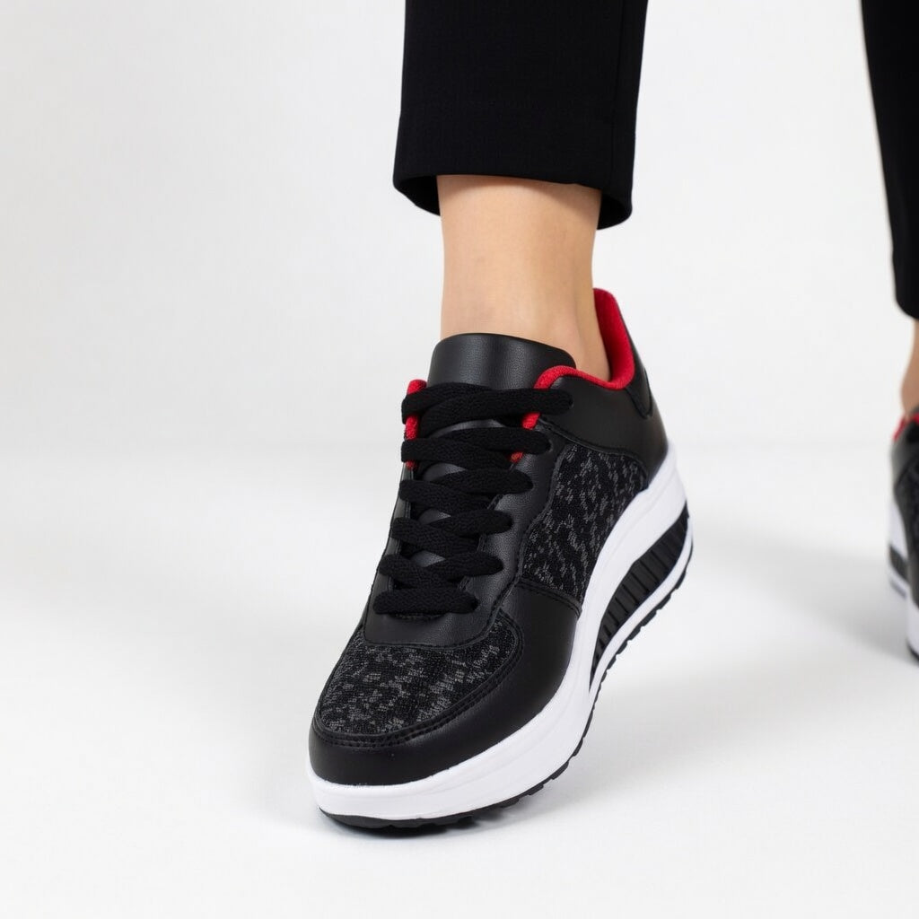 Aude | Sneakers med kilehæl i læder