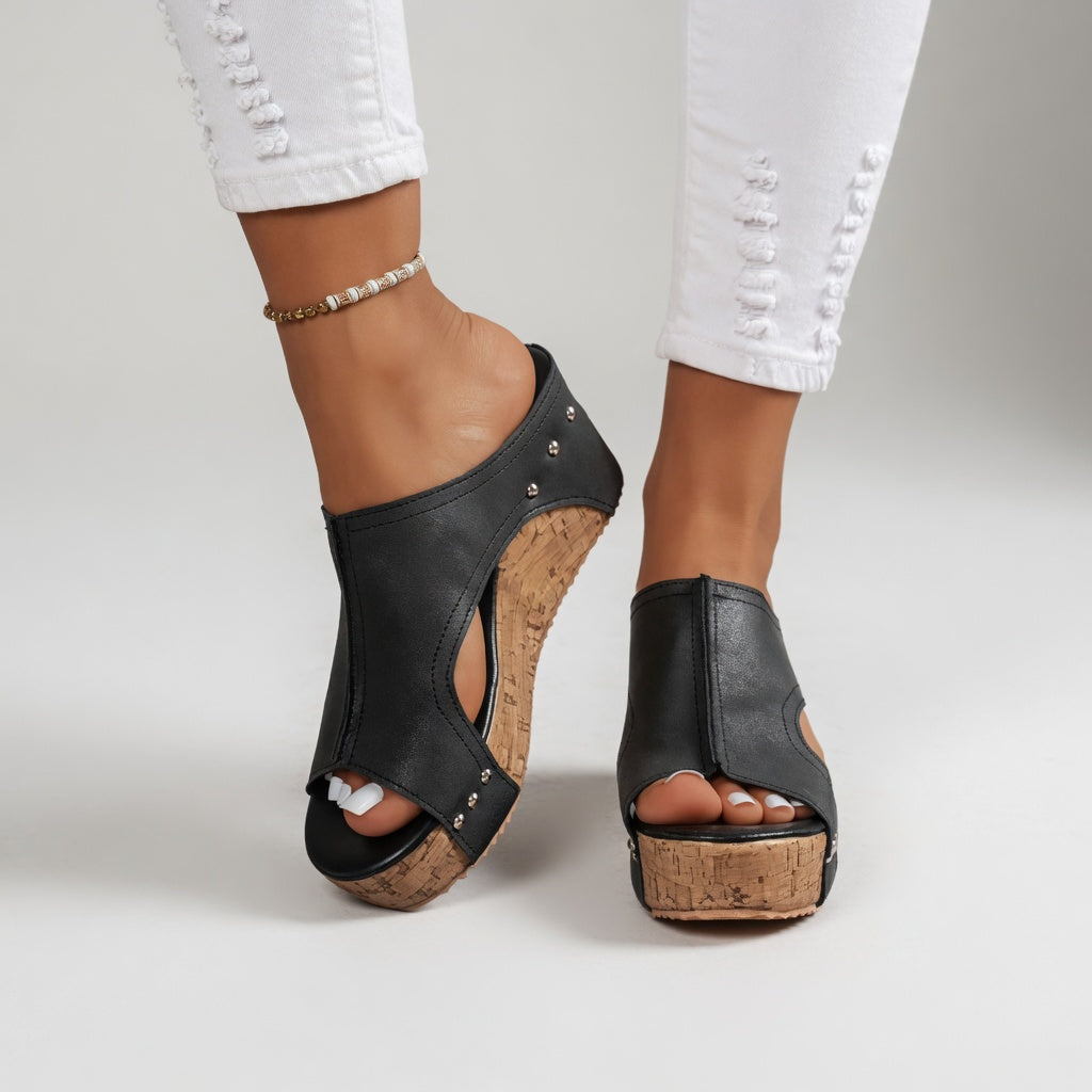 Guillemette | Platformsmules i korklook