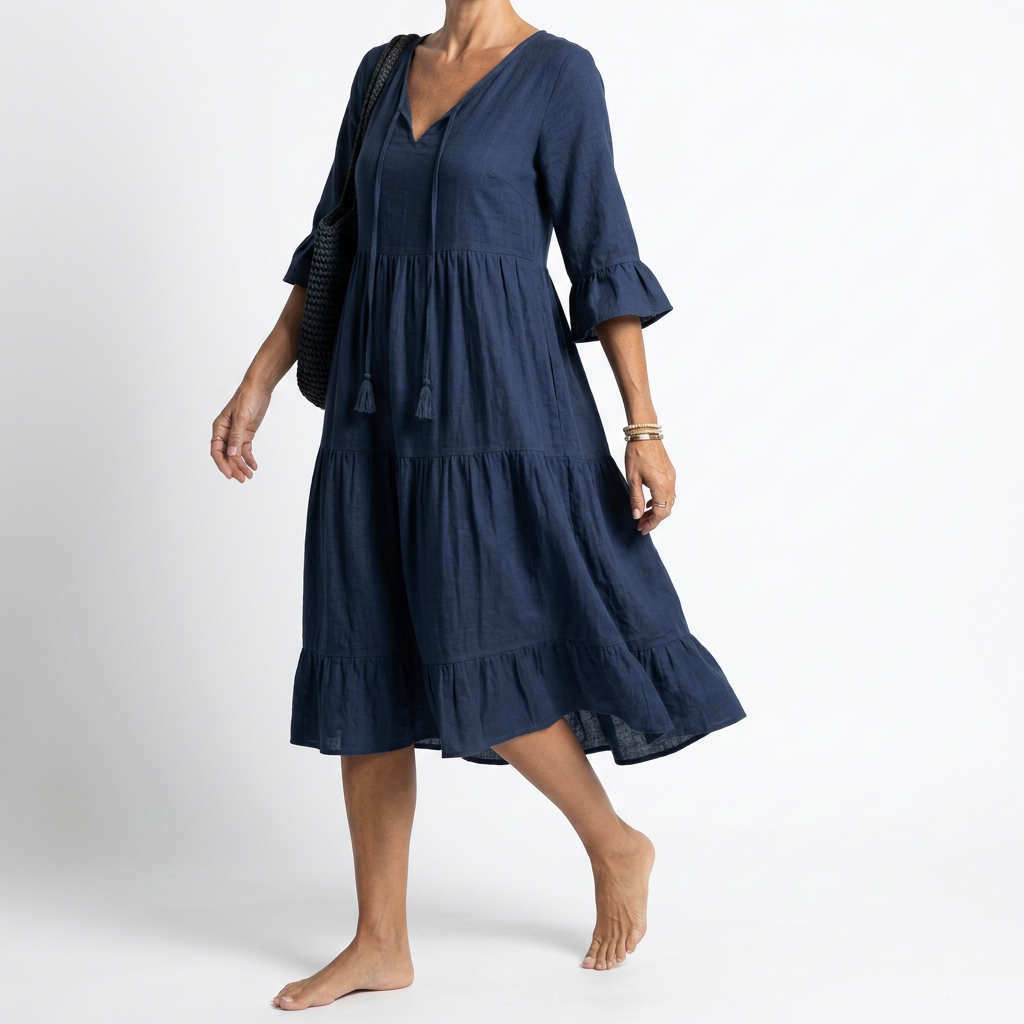 Bernadine | Rynket midikjole