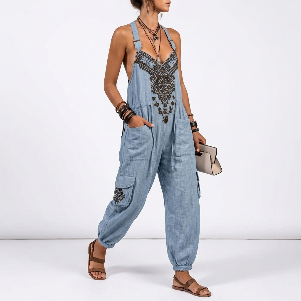 Rosa | Boheme-jumpsuit med print