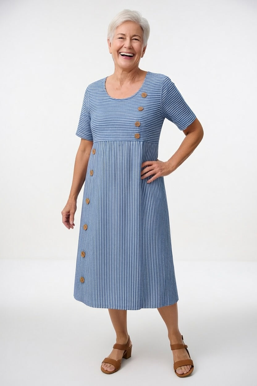 Lilas | Stribet bohemekjole