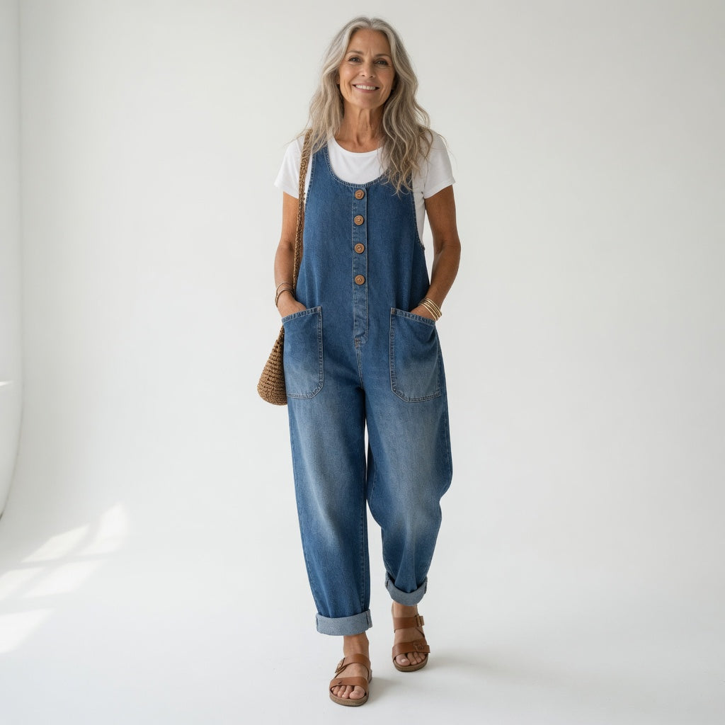 Louna | Brede overalls med knapper