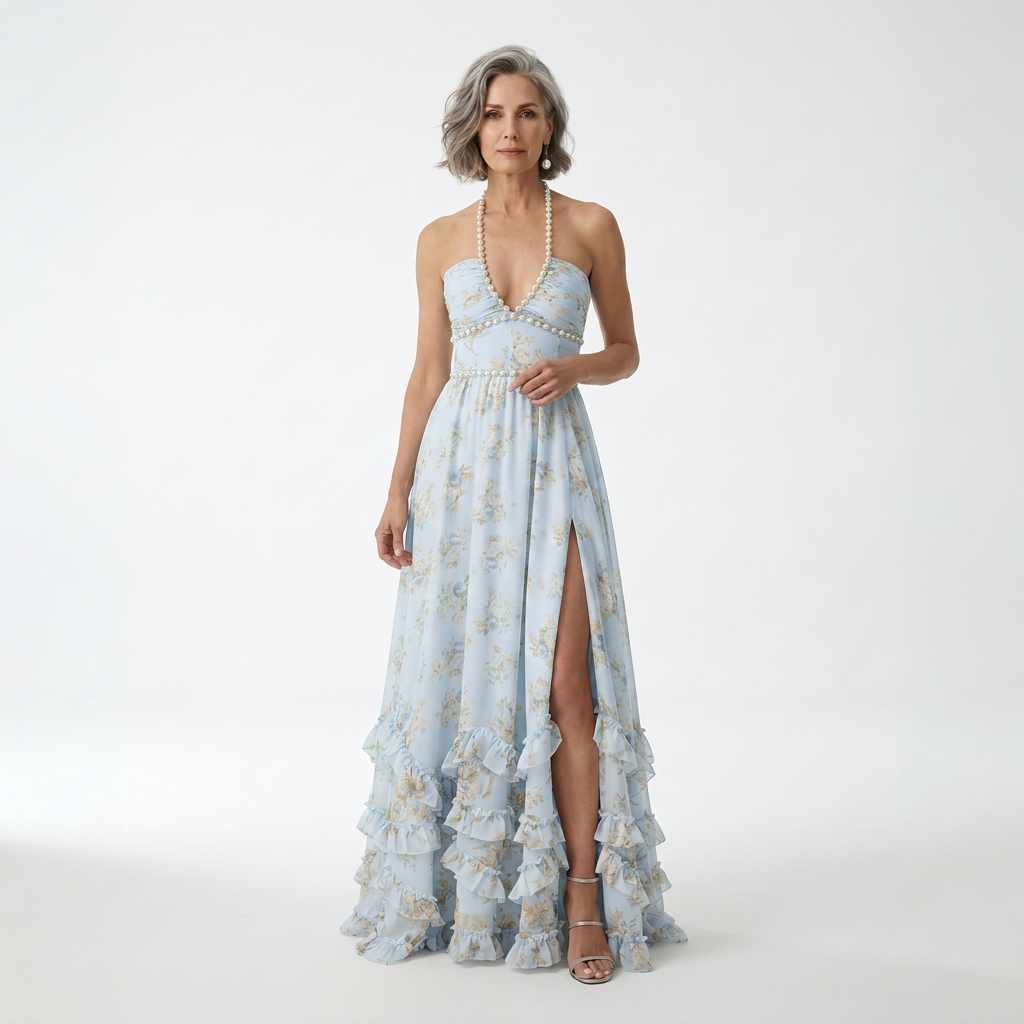 Madeline | Lang blomstret kjole