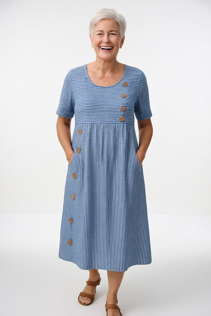 Lilas | Stribet bohemekjole
